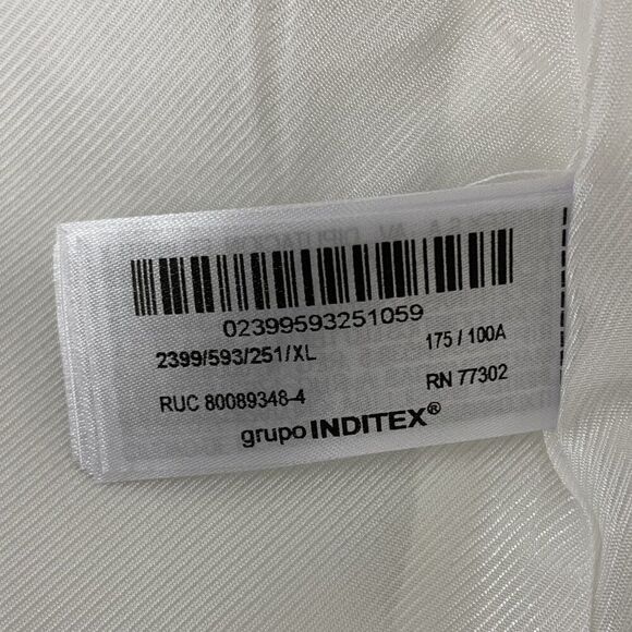 Zara Womens Fitted Blazer XL White Suit Jacket Gold Tone Button 2399/593 NWT - Picture 8 of 16